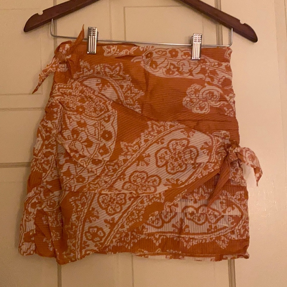 Zara mini skirt- orange- size xs- new with tags